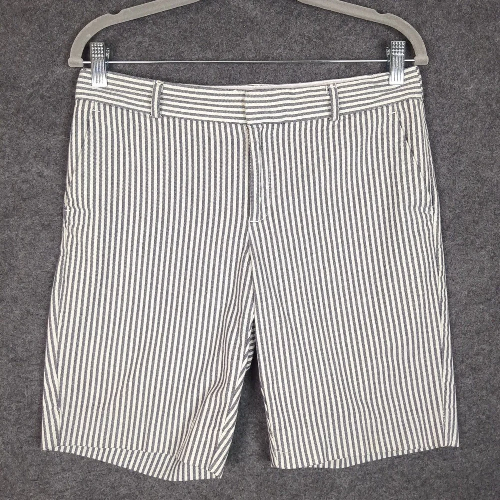 Banana Republic Womens Blue White Striped Chino‎ Shorts Size 4 Nautical Preppy